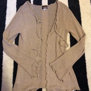 Vintage Front Tie Lettuce Hem Cardigan